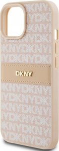 DKNY DKHCP15MPRTHSLP iPhone 15 Plus / 14 Plus 6.7" różowy/pink hardcase Leather Mono Stripe & Metal Logo 6