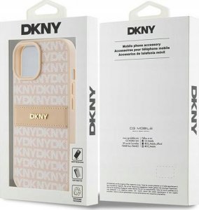 DKNY DKHCP15MPRTHSLP iPhone 15 Plus / 14 Plus 6.7" różowy/pink hardcase Leather Mono Stripe & Metal Logo 8
