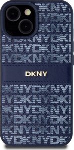 DKNY DKHCP15SPRTHSLB iPhone 15 / 14 / 13 6.1 niebieski/czarny hardcase Leather Mono Stripe & Metal Logo 3