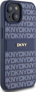 DKNY DKHCP15SPRTHSLB iPhone 15 / 14 / 13 6.1 niebieski/czarny hardcase Leather Mono Stripe & Metal Logo 4