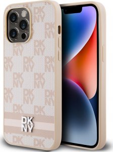 DKNY DKHCP15XPCPTSSP iPhone 15 Pro Max 6.7" różowy/pink hardcase Leather Checkered Mono Pattern & Printed Stripes 9