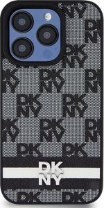 DKNY DKHCP15XPCPTSSK iPhone 15 Pro Max 6.7" czarny/black hardcase Leather Checkered Mono Pattern & Printed Stripes 3