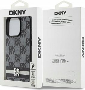 DKNY DKHCP15XPCPTSSK iPhone 15 Pro Max 6.7" czarny/black hardcase Leather Checkered Mono Pattern & Printed Stripes 8