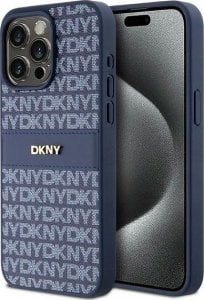 DKNY DKNY DKHCP15XPRTHSLB iPhone 15 Pro Max 6.7" niebieski/blue hardcase Leather Mono Stripe & Metal Logo 1