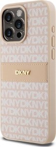 DKNY DKHCP15XPRTHSLP iPhone 15 Pro Max 6.7" różowy/pink hardcase Leather Mono Stripe & Metal Logo 2