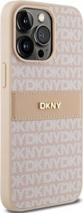 DKNY DKHCP15XPRTHSLP iPhone 15 Pro Max 6.7" różowy/pink hardcase Leather Mono Stripe & Metal Logo 4