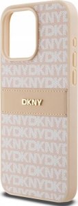 DKNY DKHCP15XPRTHSLP iPhone 15 Pro Max 6.7" różowy/pink hardcase Leather Mono Stripe & Metal Logo 6