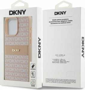 DKNY DKHCP15XPRTHSLP iPhone 15 Pro Max 6.7" różowy/pink hardcase Leather Mono Stripe & Metal Logo 8