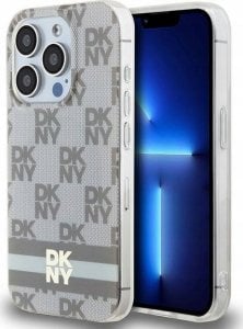 DKNY DKNY DKHMP13XHCPTSE iPhone 13 Pro Max 6.7" beżowy/beige hardcase IML Checkered Mono Pattern & Printed Stripes MagSafe 1