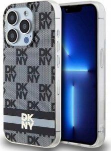 DKNY DKNY DKHMP13LHCPTSK iPhone 13 Pro / 13 6.1" czarny/black hardcase IML Checkered Mono Pattern & Printed Stripes MagSafe 1