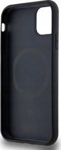DKNY DKHMN61PSHRPSK iPhone 11 / Xr 6.1" czarny/black hardcase Leather Monogram Pattern Metal Logo MagSafe 7