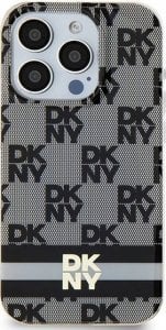 DKNY DKNY DKHMP14SHCPTSK iPhone 14 / 15 / 13 6.1" czarny/black hardcase IML Checkered Mono Pattern & Printed Stripes MagSafe 1