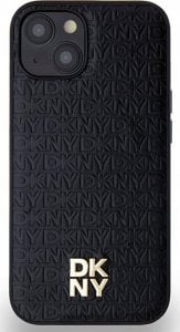 DKNY DKNY DKHMP14SPSHRPSK iPhone 14 / 15 / 13 czarny/black hardcase Leather Monogram Pattern Metal Logo MagSafe 1