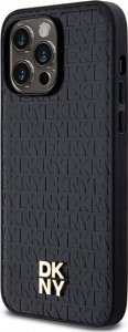 DKNY DKHMP14LPSHRPSK iPhone 14 Pro 6.1" czarny/black hardcase Leather Pattern Metal Logo MagSafe 2