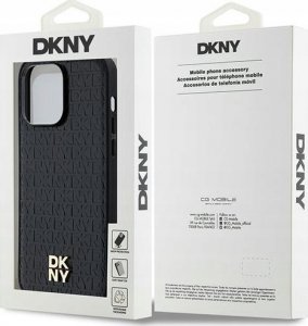 DKNY DKHMP14LPSHRPSK iPhone 14 Pro 6.1" czarny/black hardcase Leather Pattern Metal Logo MagSafe 8