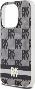 DKNY DKHMP14XHCPTSK iPhone 14 Pro Max 6.7" black hardcase IML Checkered Mono Pattern & Printed Stripes MagSafe 6