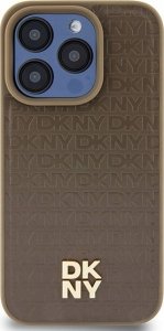 DKNY DKHMP14XPSHRPSW iPhone 14 Pro Max 6.7" brązowy/brown hardcase Leather Pattern Metal Logo MagSafe 3