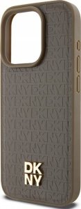 DKNY DKHMP14XPSHRPSW iPhone 14 Pro Max 6.7" brązowy/brown hardcase Leather Pattern Metal Logo MagSafe 6