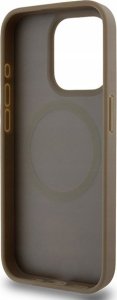 DKNY DKHMP14XPSHRPSW iPhone 14 Pro Max 6.7" brązowy/brown hardcase Leather Pattern Metal Logo MagSafe 7