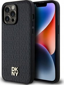 DKNY DKNY DKHMP14XPSHRPSK iPhone 14 Pro Max 6.7" czarny/black hardcase Leather Monogram Pattern Metal Logo MagSafe 1