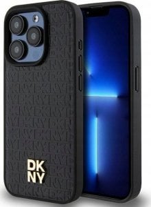 DKNY DKNY DKHMP15LPSHRPSK iPhone 15 Pro 6.1" czarny/black hardcase Leather Pattern Monogram Metal Logo MagSafe 1