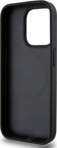 DKNY DKHMP15LPSHRPSK iPhone 15 Pro 6.1" czarny/black hardcase Leather Pattern Monogram Metal Logo MagSafe 7