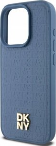 DKNY DKHMP15LPSHRPSB iPhone 15 Pro 6.1" niebieski/blue hardcase Leather Monogram Pattern Metal Logo MagSafe 6