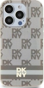 DKNY DKNY DKHMP15SHCPTSE iPhone 15 / 14 / 13 6.1" beżowy/beige hardcase IML Checkered Mono Pattern & Printed Stripes MagSafe 1