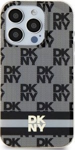 DKNY DKNY DKHMP15SHCPTSK iPhone 15 / 14 / 13 6.1" czarny/black hardcase IML Checkered Mono Pattern & Printed Stripes MagSafe 1