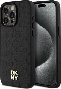 DKNY DKNY DKHMP15XPSHRPSK iPhone 15 Pro Max 6.7" czarny/black hardcase Leather Monogram Pattern Metal Logo MagSafe 1