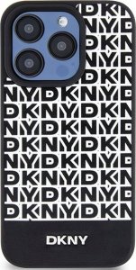DKNY DKHMP15XPSOSPK iPhone 15 Pro Max 6.7" czarny/black hardcase Leather Printed Pattern Metal Logo MagSafe 3
