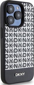 DKNY DKHMP15XPSOSPK iPhone 15 Pro Max 6.7" czarny/black hardcase Leather Printed Pattern Metal Logo MagSafe 4