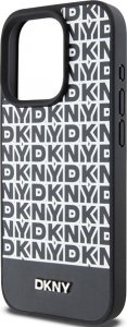 DKNY DKHMP15XPSOSPK iPhone 15 Pro Max 6.7" czarny/black hardcase Leather Printed Pattern Metal Logo MagSafe 6