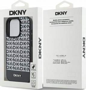 DKNY DKHMP15XPSOSPK iPhone 15 Pro Max 6.7" czarny/black hardcase Leather Printed Pattern Metal Logo MagSafe 8
