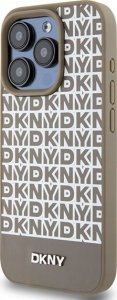 DKNY DKHMP15XPSOSPW iPhone 15 Pro Max 6.7" brązowy/brown hardcase Leather Printed Pattern Metal Logo MagSafe 2