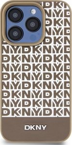 DKNY DKHMP15XPSOSPW iPhone 15 Pro Max 6.7" brązowy/brown hardcase Leather Printed Pattern Metal Logo MagSafe 3