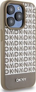 DKNY DKHMP15XPSOSPW iPhone 15 Pro Max 6.7" brązowy/brown hardcase Leather Printed Pattern Metal Logo MagSafe 4