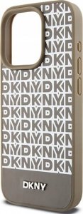 DKNY DKHMP15XPSOSPW iPhone 15 Pro Max 6.7" brązowy/brown hardcase Leather Printed Pattern Metal Logo MagSafe 6