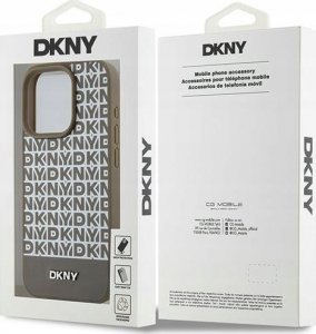 DKNY DKHMP15XPSOSPW iPhone 15 Pro Max 6.7" brązowy/brown hardcase Leather Printed Pattern Metal Logo MagSafe 8
