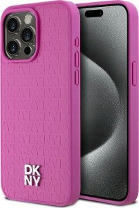 DKNY DKNY DKHMP15XPSHRPSP iPhone 15 Pro Max 6.7" różowy/pink hardcase Leather Monogram Pattern Metal Logo MagSafe 1