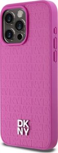 DKNY DKHMP15XPSHRPSP iPhone 15 Pro Max 6.7" różowy/pink hardcase Leather Monogram Pattern Metal Logo MagSafe 2