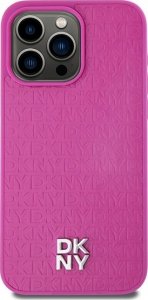 DKNY DKHMP15XPSHRPSP iPhone 15 Pro Max 6.7" różowy/pink hardcase Leather Monogram Pattern Metal Logo MagSafe 3
