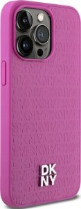 DKNY DKHMP15XPSHRPSP iPhone 15 Pro Max 6.7" różowy/pink hardcase Leather Monogram Pattern Metal Logo MagSafe 4