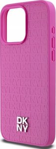 DKNY DKHMP15XPSHRPSP iPhone 15 Pro Max 6.7" różowy/pink hardcase Leather Monogram Pattern Metal Logo MagSafe 6