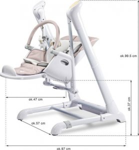 Caretero KRZESEŁKO + HUŚTAWKA INDIGO BLACK GREEN 10