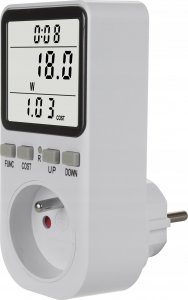 GreenBlue Miernik energii GreenBlue, watomierz,  typ E, 220-240V AC, 50Hz, max. obciążenie 16A, IP20, wbudowana bateria, GB364 E 4