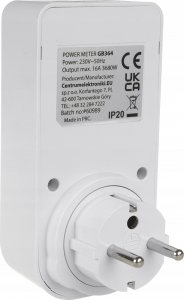 GreenBlue Miernik energii GreenBlue, watomierz,  typ E, 220-240V AC, 50Hz, max. obciążenie 16A, IP20, wbudowana bateria, GB364 E 7