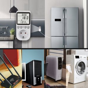 GreenBlue Miernik energii GreenBlue, watomierz,  typ E, 220-240V AC, 50Hz, max. obciążenie 16A, IP20, wbudowana bateria, GB364 E 9