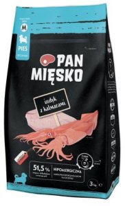 Pan Mięsko Pan Mięsko Karma sucha dla szczeniąt - indyk i kalmary chrupki M 3kg 1