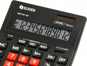 Kalkulator Eleven ELEVEN kalkulator biurowy czarny z pomarańczową klawiaturą numeryczną CDB1201BK-OR 6